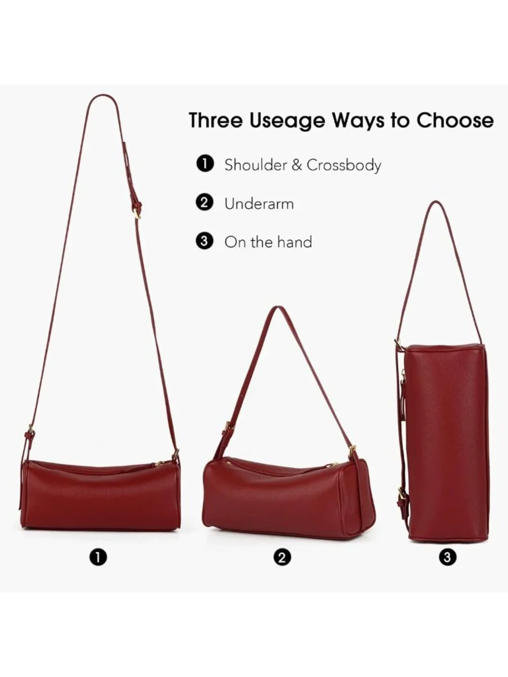 Premium Full Grain Leather Crossbody & Barrel Bag | Stylish Hobo Purse with